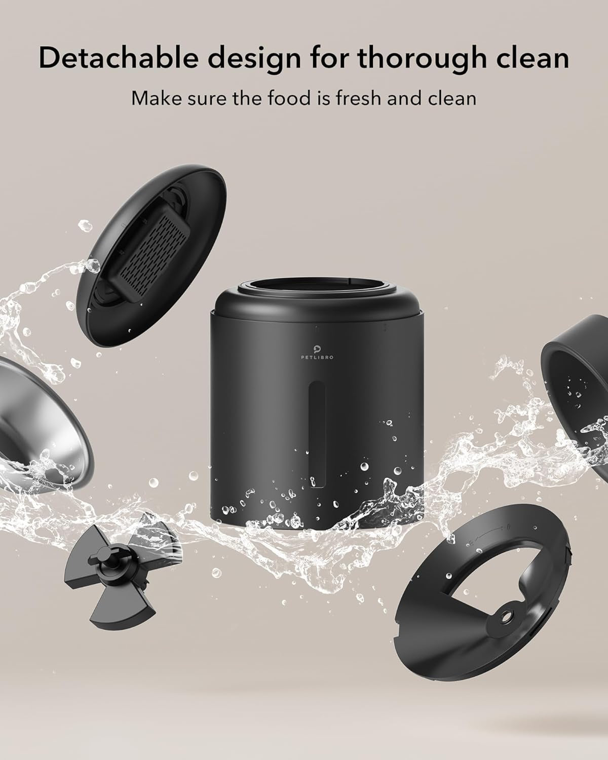 Automatic Pet Feeder with Timer, 4L Capacity, Low Food and Motion Alerts for Cats and Dogs